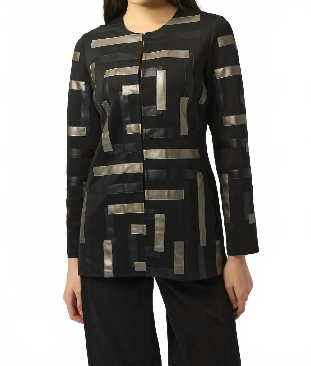 NEW JOSEPH RIBKOFF scuba and leatherette jacket in black